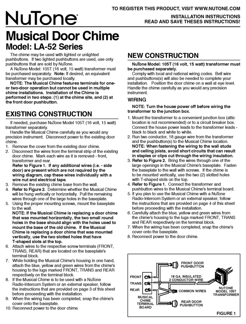 NuTone LA-52 Series installation instructions