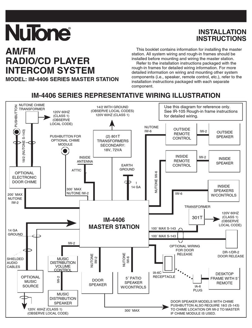 NuTone IM-440 Series installation instructions