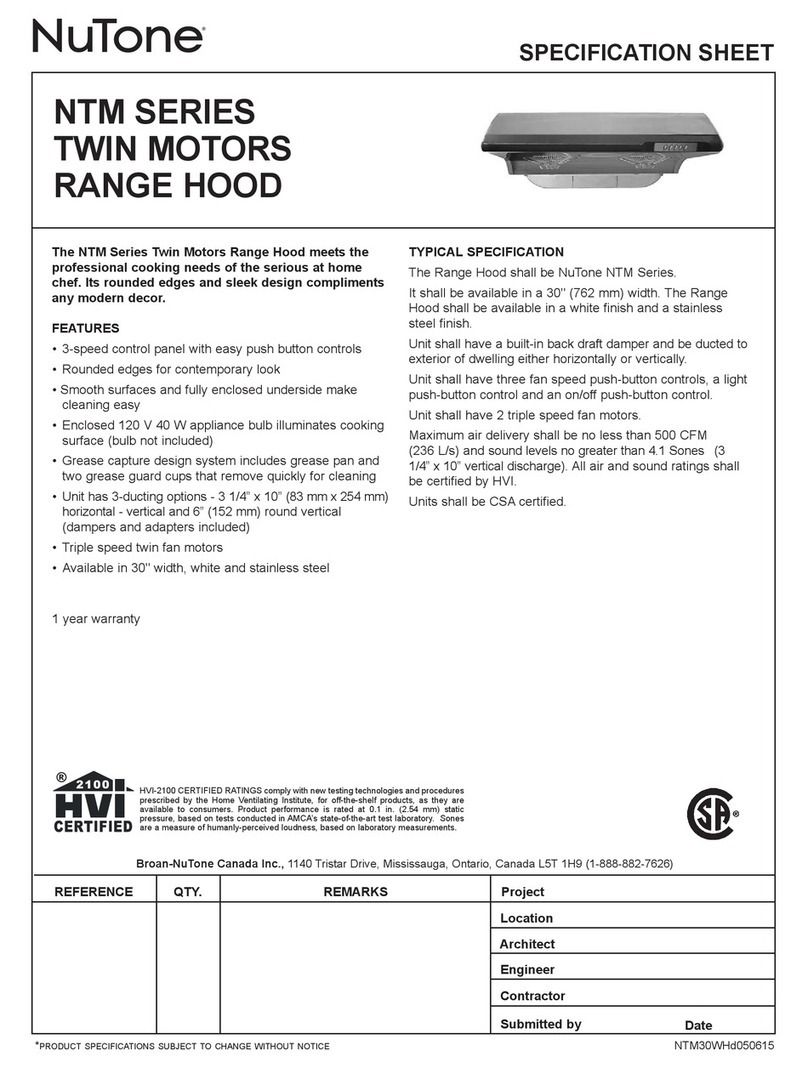 NuTone NTM Series User manual