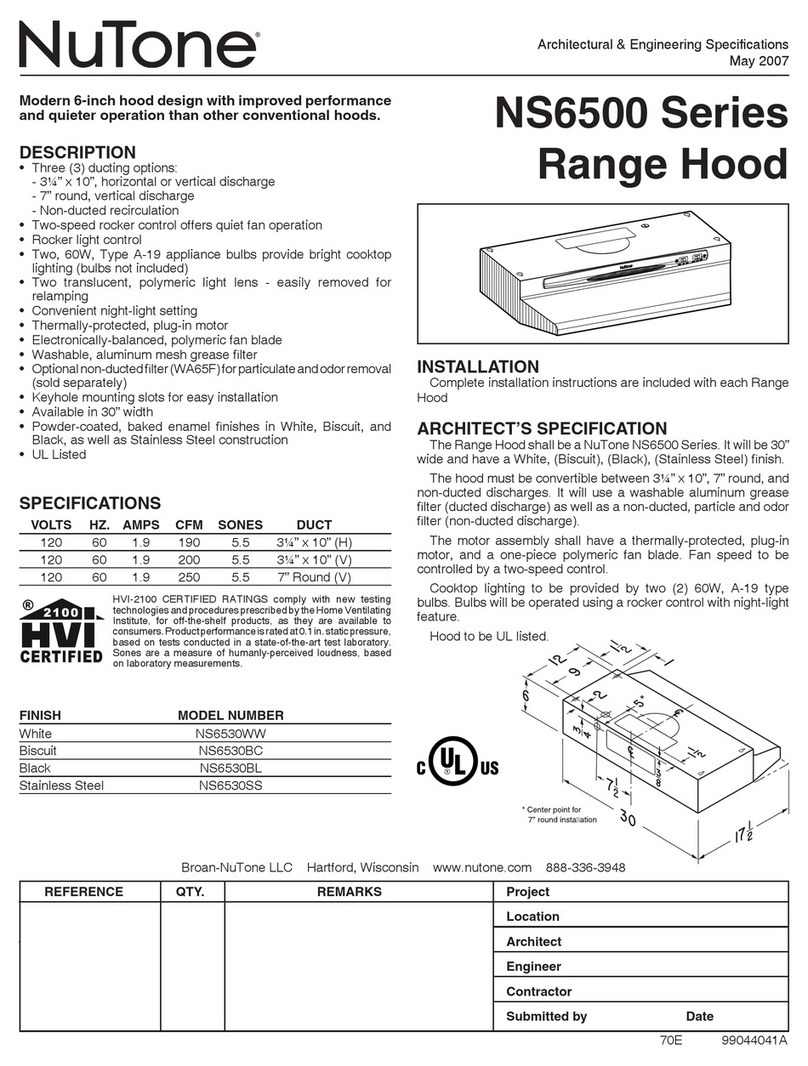 NuTone NS6530BC User manual