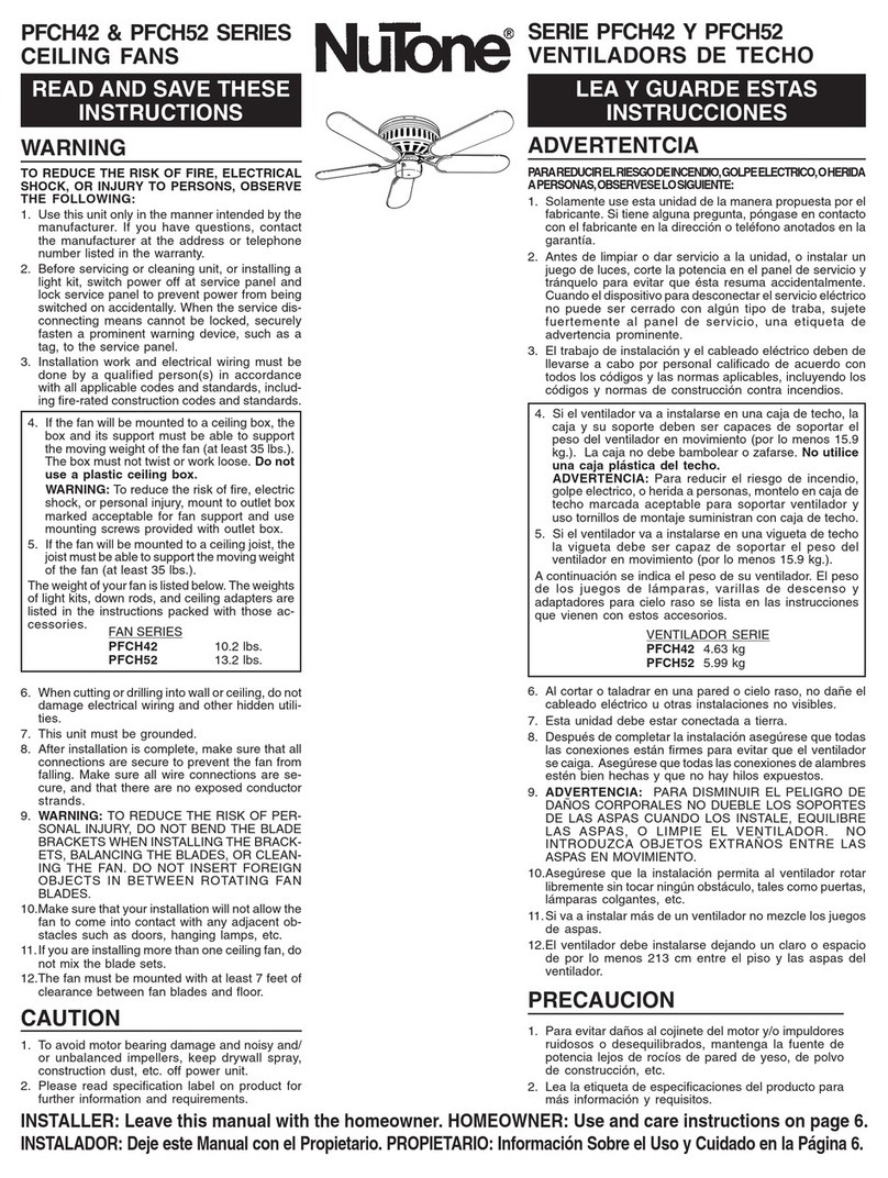 NuTone PFCH42 Series User manual