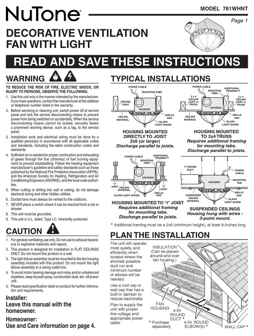 NuTone 761WHNT 761WHNT User manual