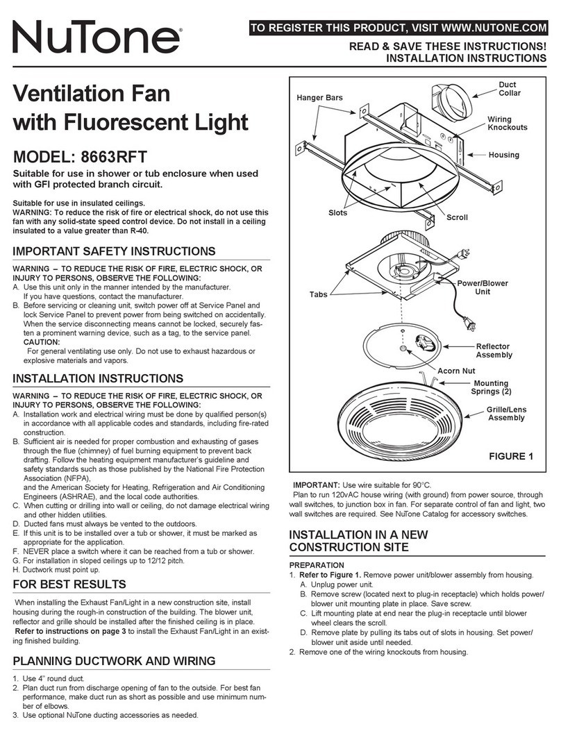 NuTone 8663RFT User manual