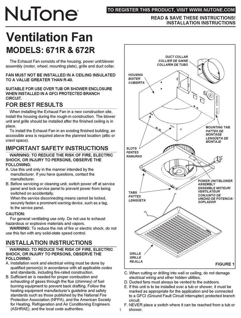 NuTone 671R User manual