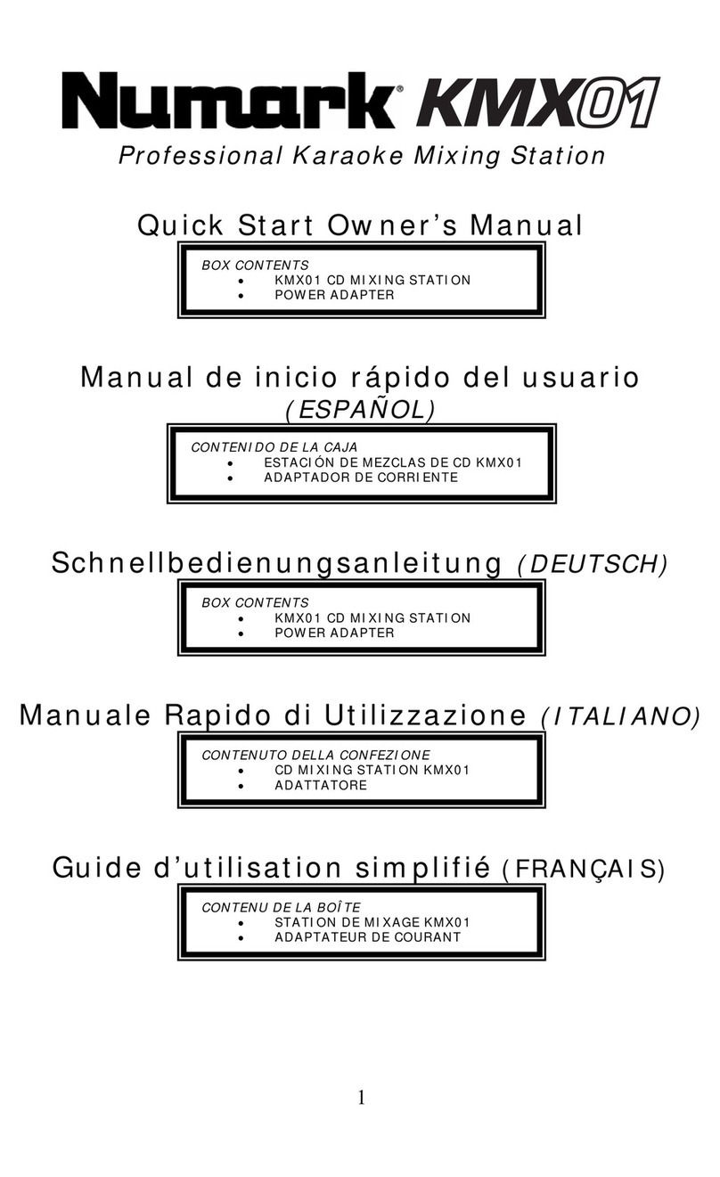 Numark KMX01 Quick start owner's manual
