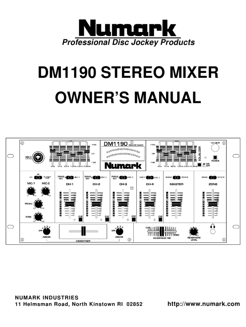 Numark DM1190 User manual Numark DM1190 User manual