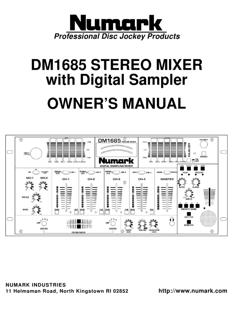 Numark DM1685 User manual