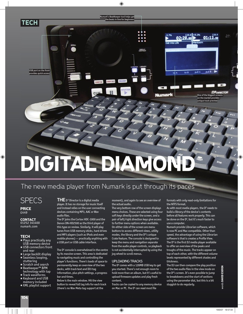 Numark DIGITAL DIAMOND THED2 User manual