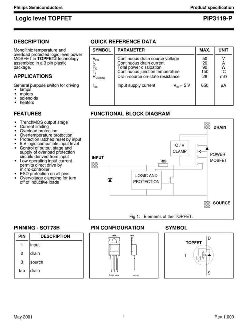 Philips Logic level TOPFET PIP3119-P User manual Philips Logic level TOPFET PIP3119-P User manual