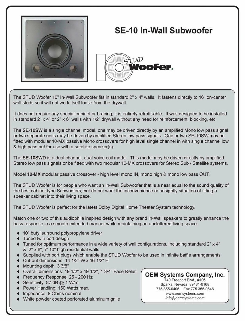 OEM SE-10 Specification sheet