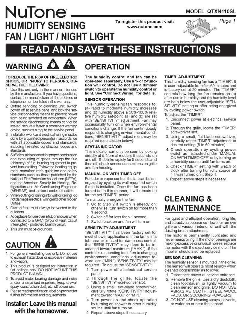 NuTone QTXN110SL instruction manual NuTone QTXN110SL instruction manual
