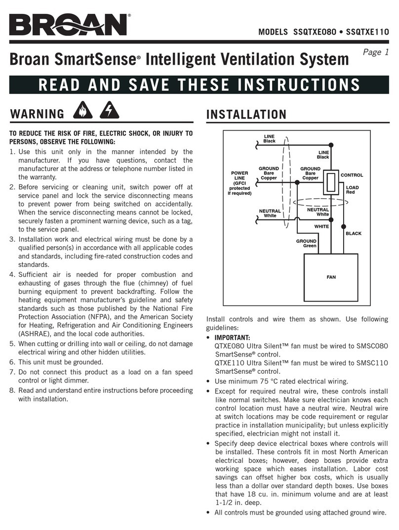 Broan ssQTXe080 User manual
