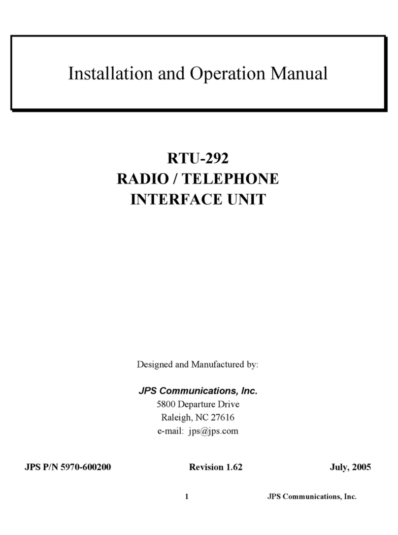 JPS RTU-292 Installation and operation manual
