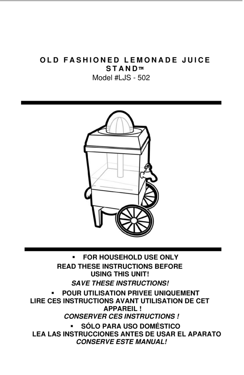 Nostalgia Electrics OLD FASHIONED LEMONADE JUICE STAND LJS-502 instructions Nostalgia Electrics OLD FASHIONED LEMONADE JUICE STAND LJS-502 instructions