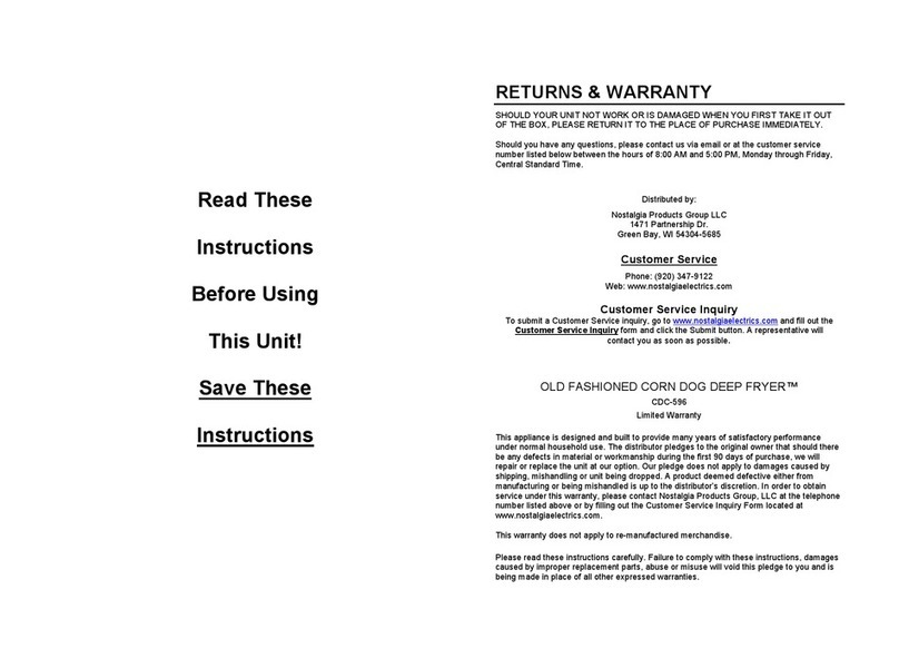 Nostalgia Electrics CDC-596 instruction manual