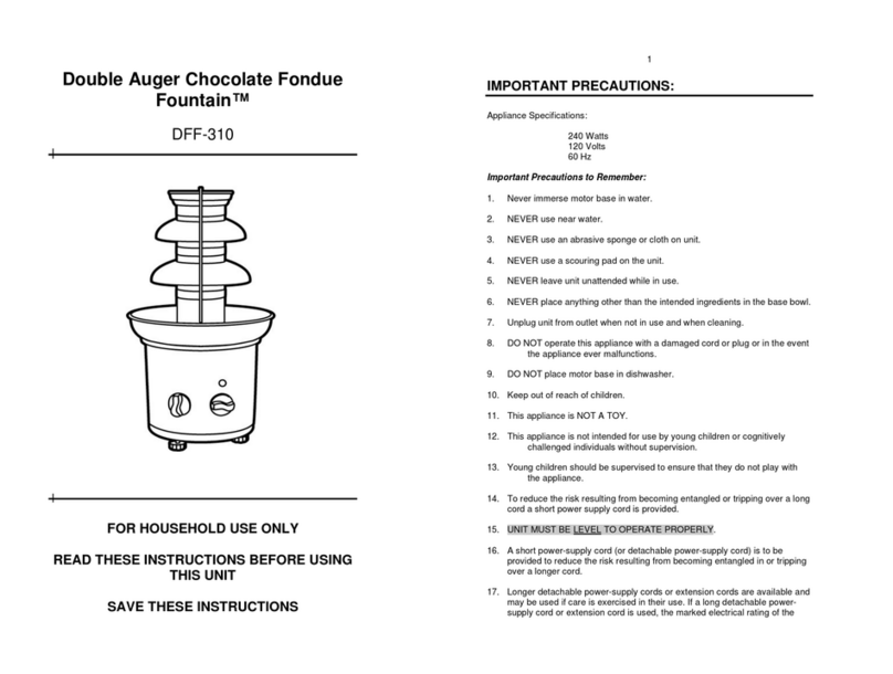 Nostalgia Electrics DFF-310 owner's manual
