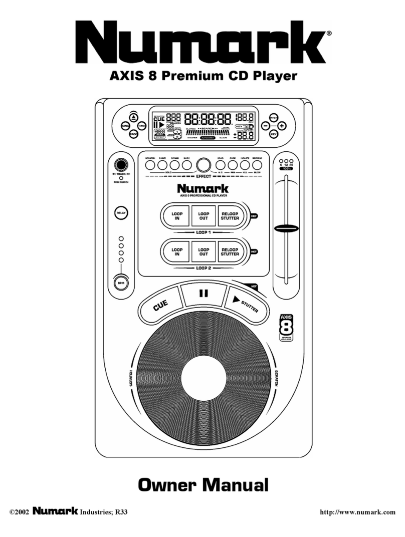 Numark AXIS 8 User manual Numark AXIS 8 User manual