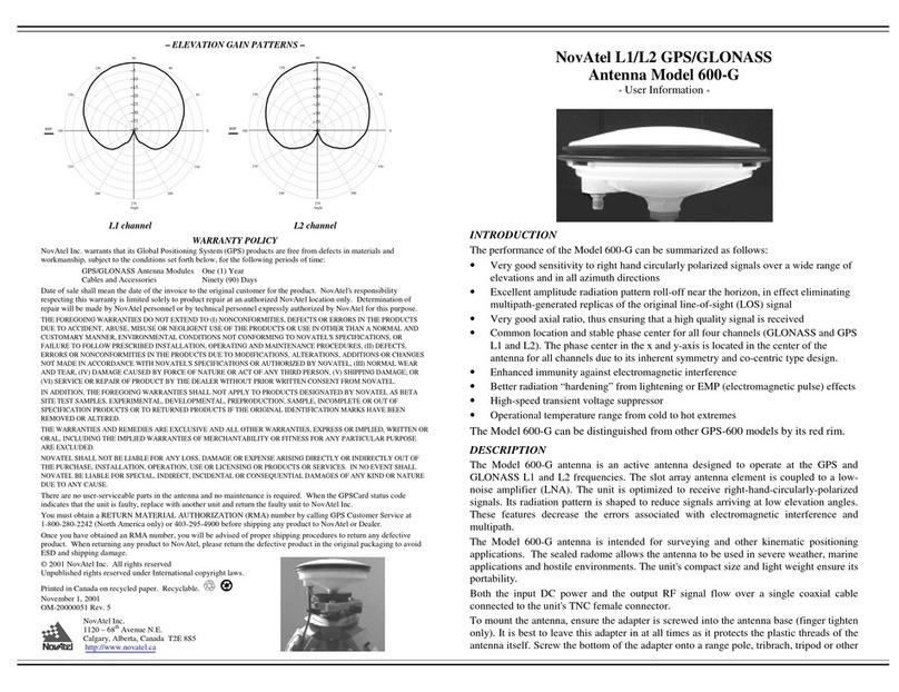 Novatel 600-G Operation manual