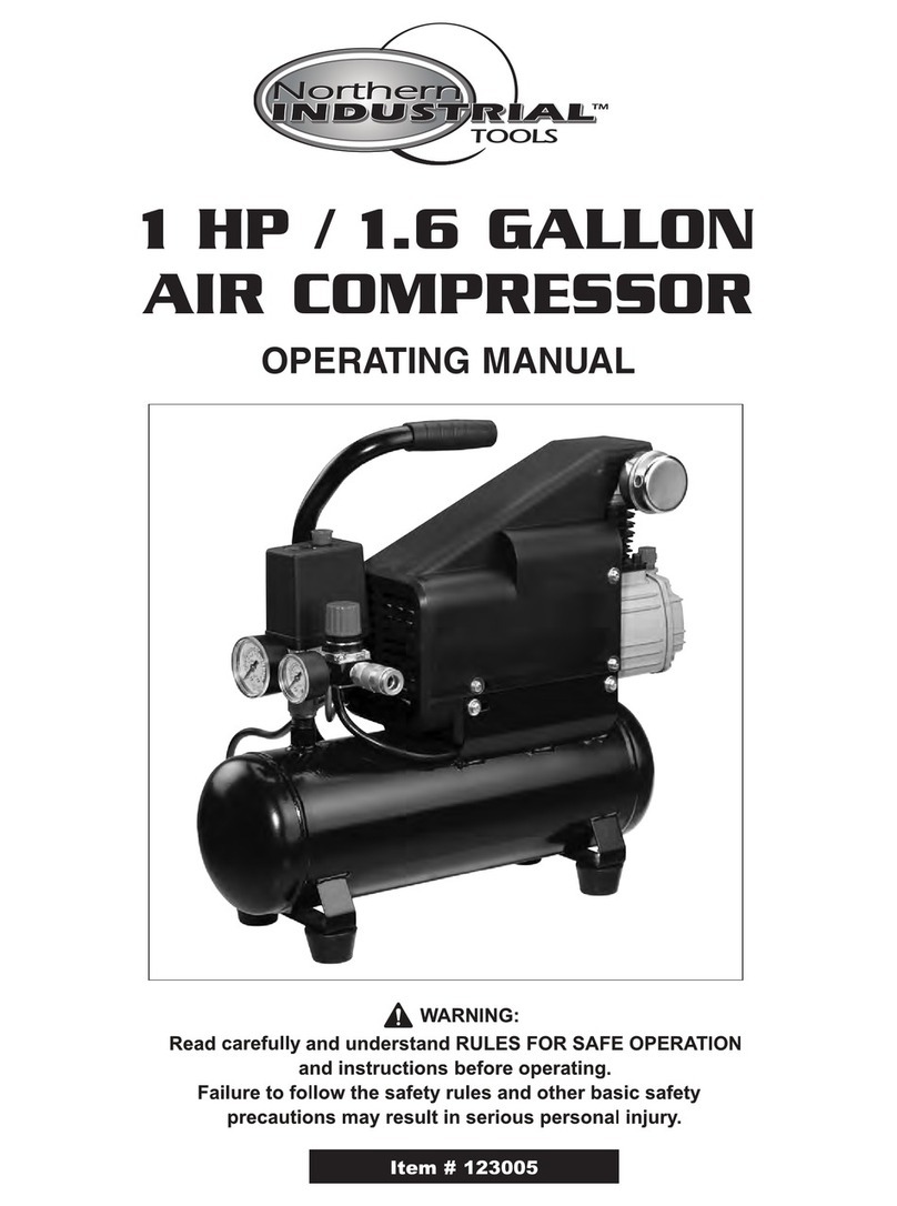 Northern Industrial Tools 1 HP / 1.6 GALLON AIR COMPRESSOR operating manual