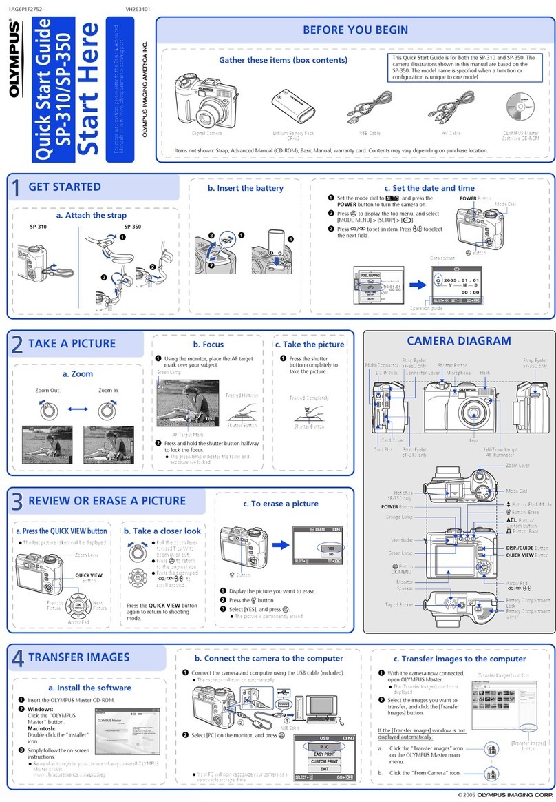 Olympus SP-310 quick start guide