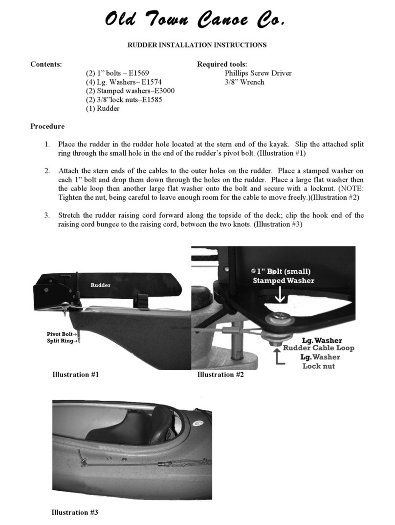 Old Town Canoe Co. E1569 installation instructions