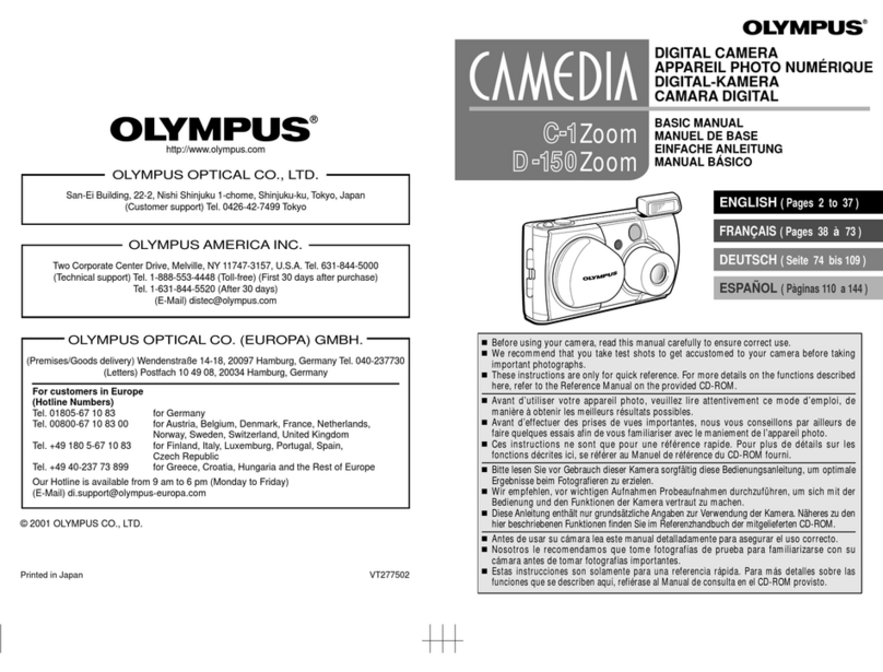 Olympus C-1 D-150 Installation guide Olympus C-1 D-150 Installation guide