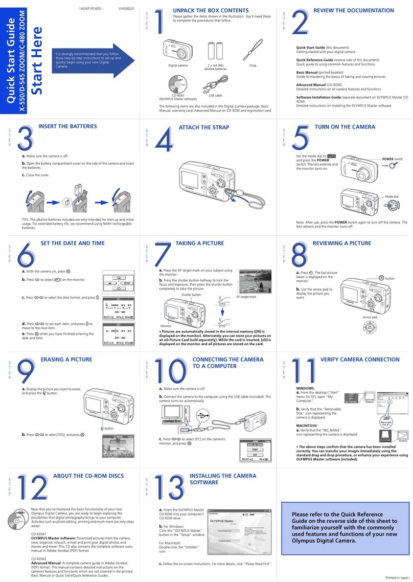 Olympus CAMEDIA X-550 quick start guide