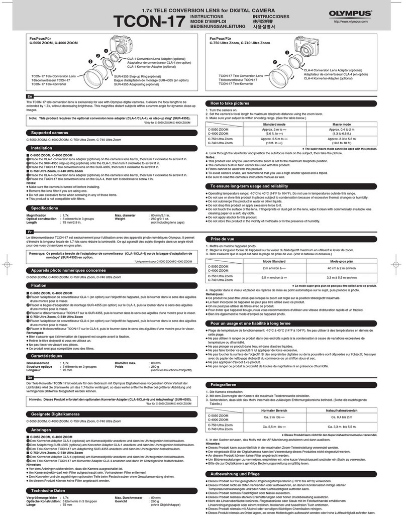 Olympus TCON 17 User manual
