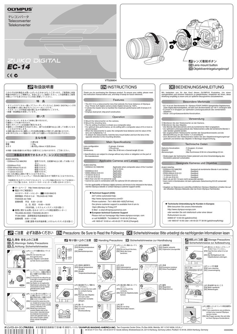 Olympus TELECONVERTER EC-14 User manual