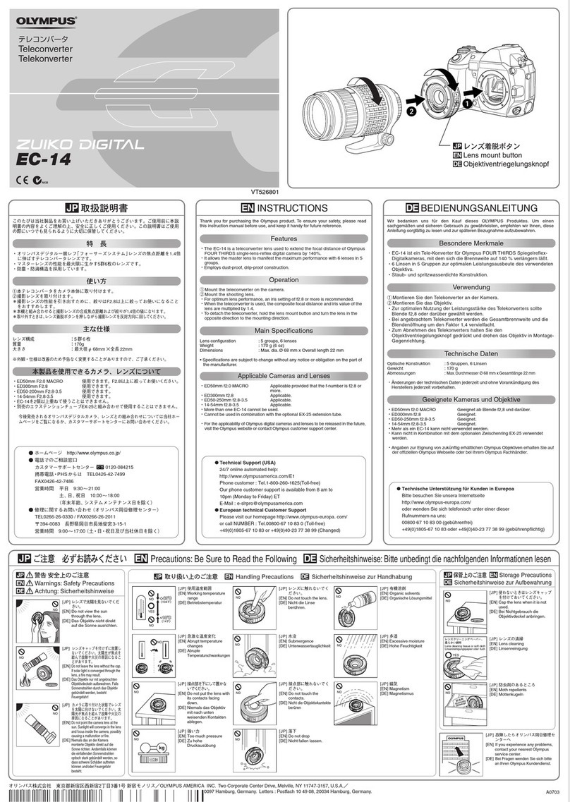 Olympus EC-14 - Converter - Four Thirds User manual