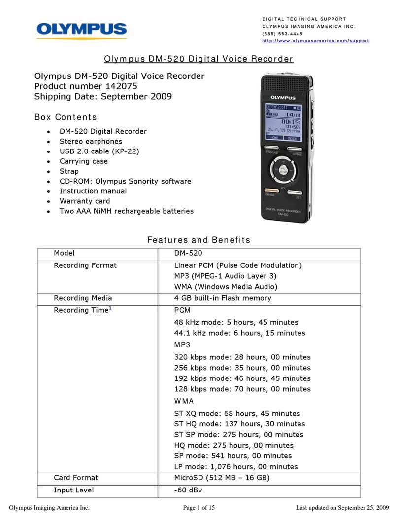 Olympus DM 520 - Ultimate Recording Combo User manual