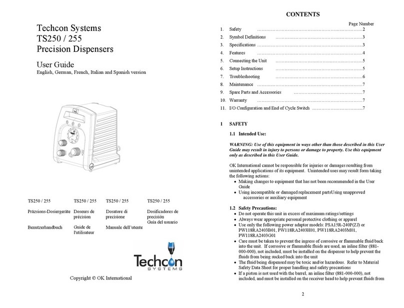 OK International TECHCON SYSTEMS TS250 user guide OK International TECHCON SYSTEMS TS250 user guide