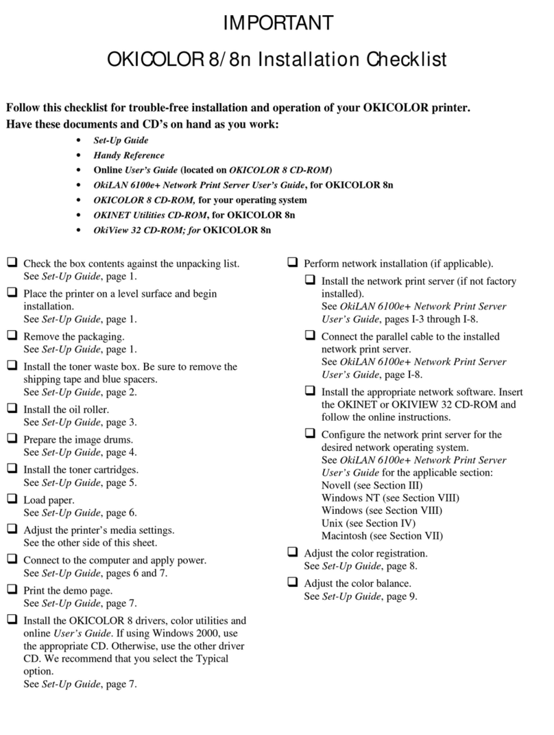Oki OKICOLOR 8 User manual