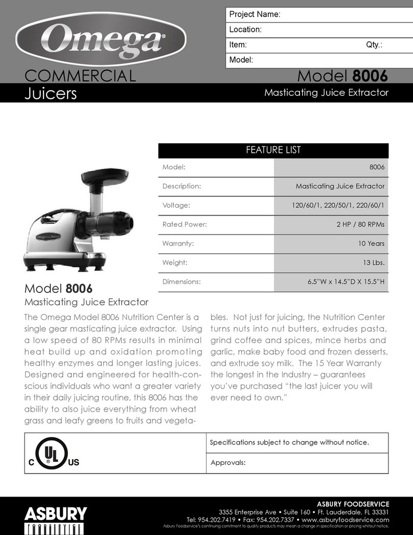 Omega 8006 Specification sheet