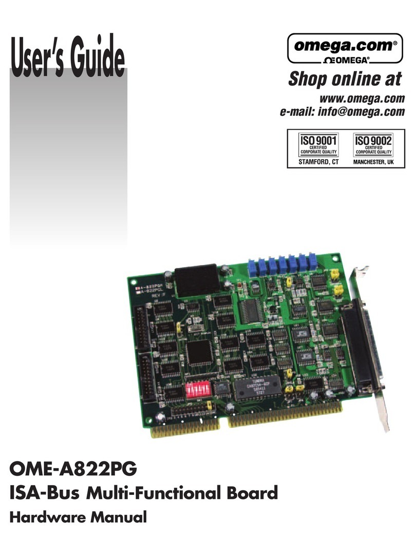 Omega ISA- BUS MULTI-FUNCTIONAL BOARD OME-A822PG Hardware manual Omega ISA- BUS MULTI-FUNCTIONAL BOARD OME-A822PG Hardware manual