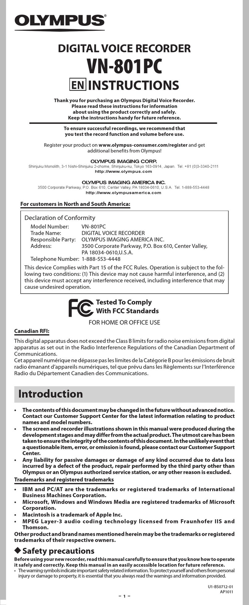 Olympus VN-801PC User manual