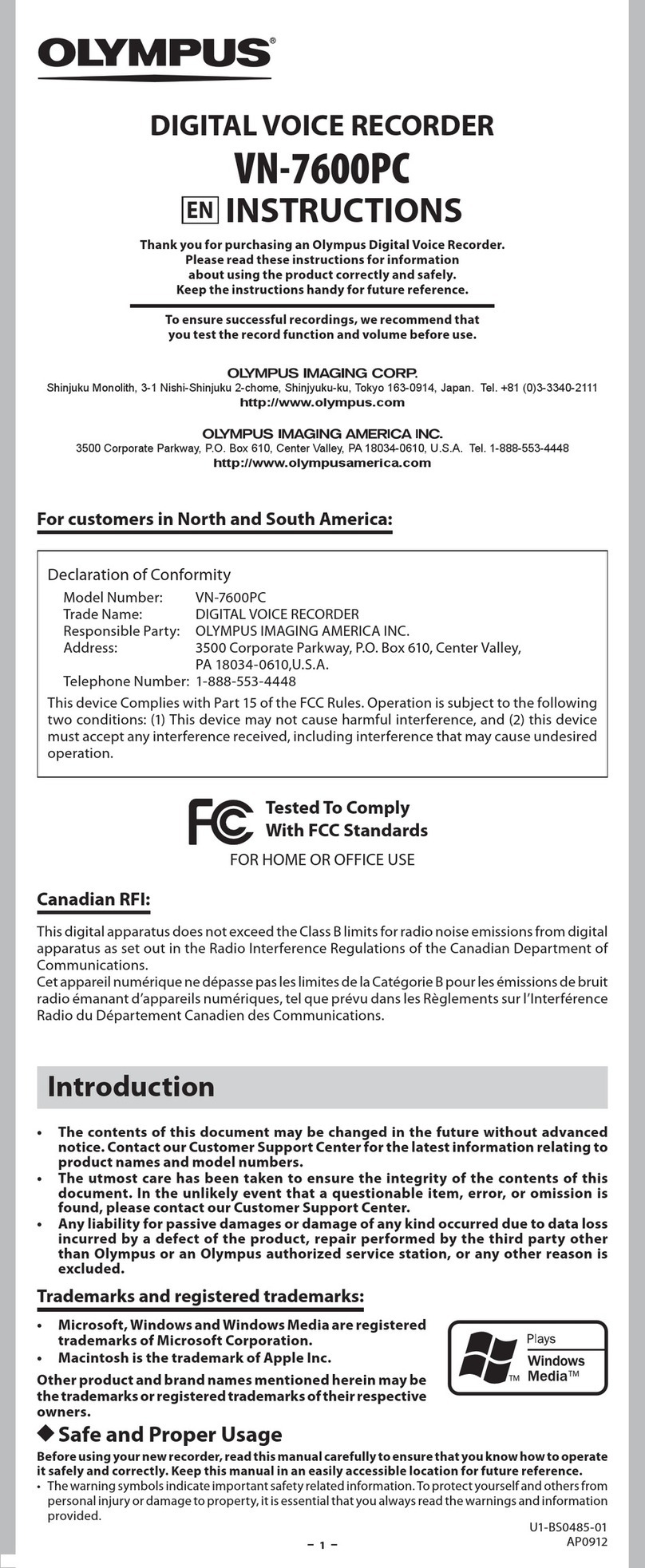 Olympus VN-7600PC User manual
