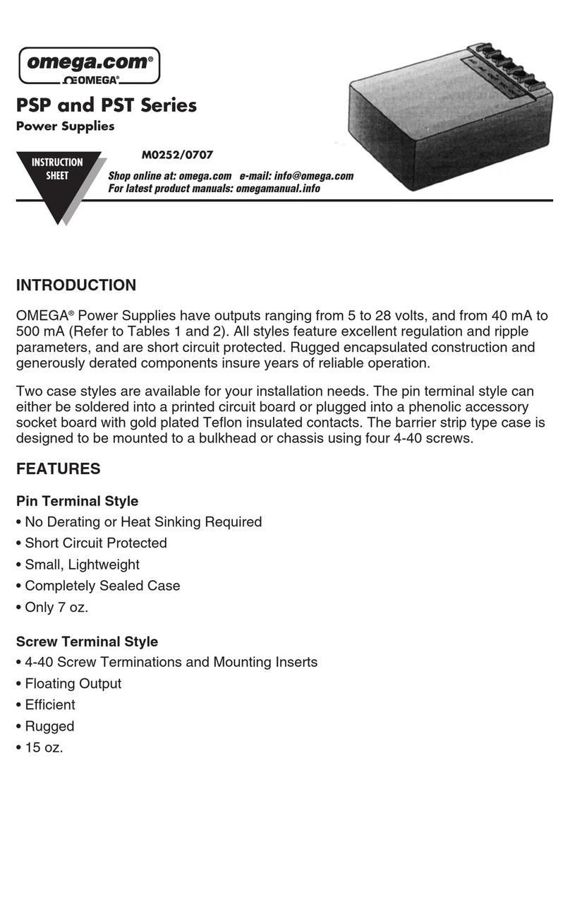 Omega Engineering PSP instruction sheet