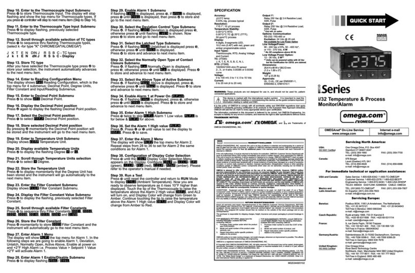 Omega Engineering I SERIES I/32 quick start