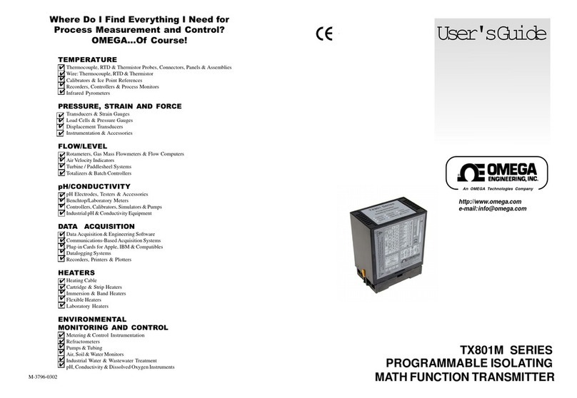 Omega Engineering TX801M SERIES User manual