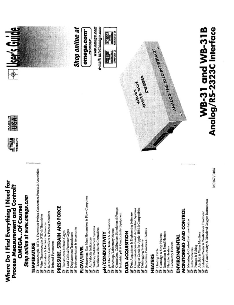 Omega Engineering WB-31 User manual