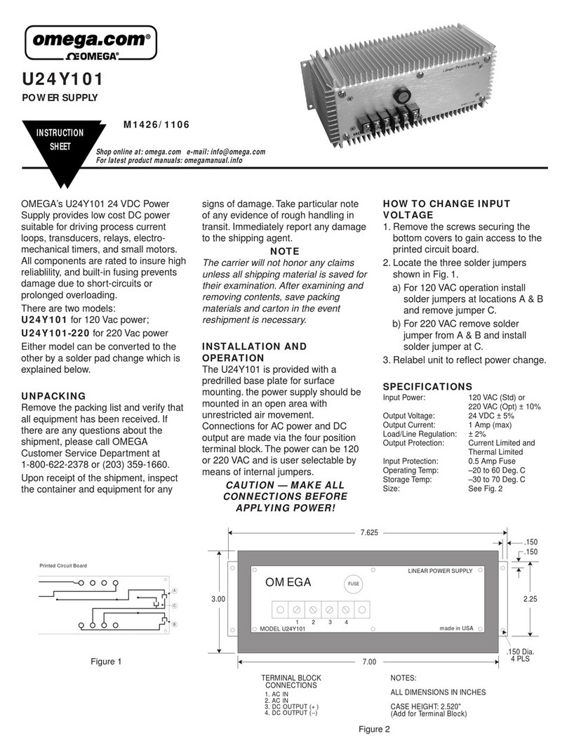 Omega Engineering U24Y101 instruction sheet
