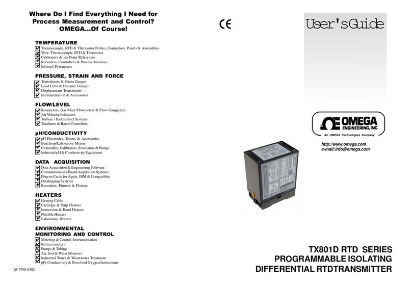 Omega Engineering TX801D RTD SERIES User manual