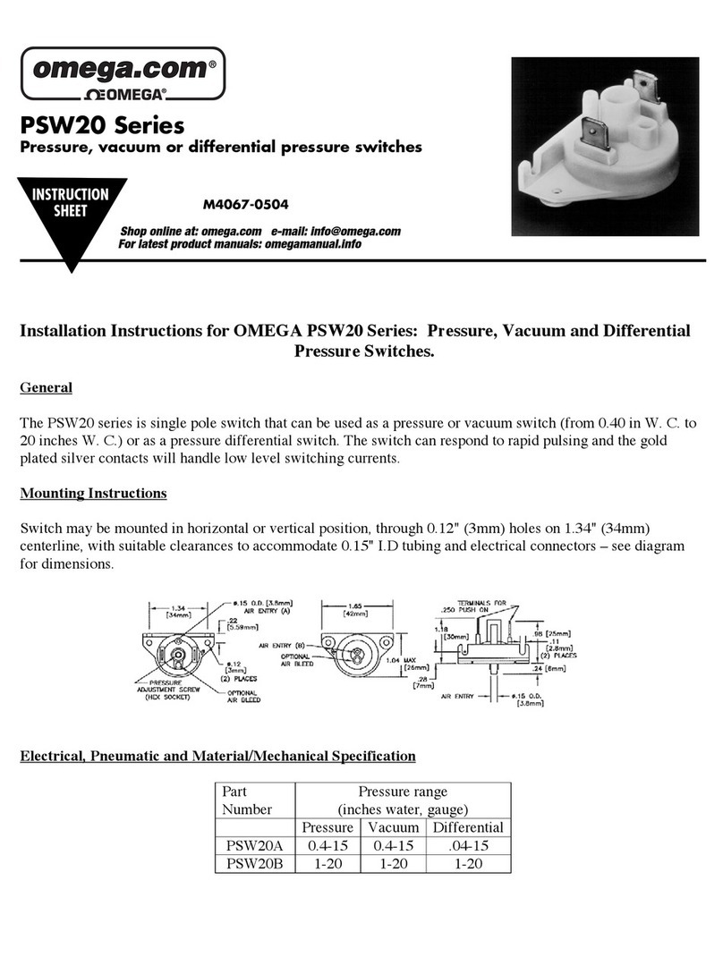 Omega PSW20 Series instruction sheet