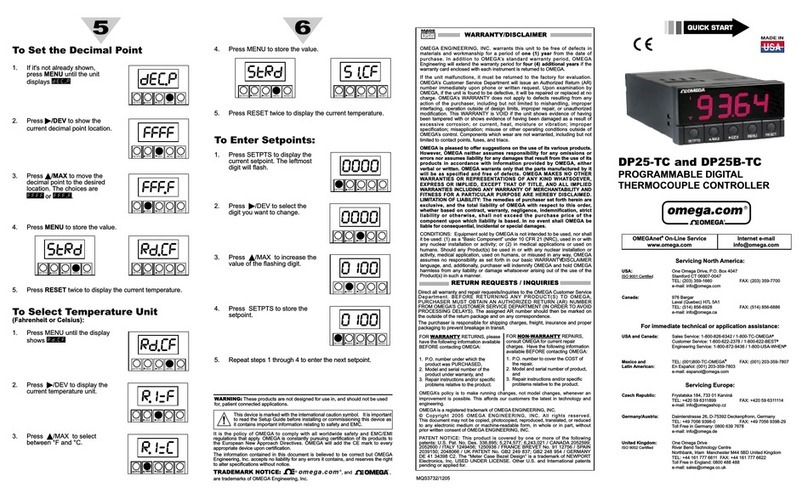 Omega DP25-TC User manual