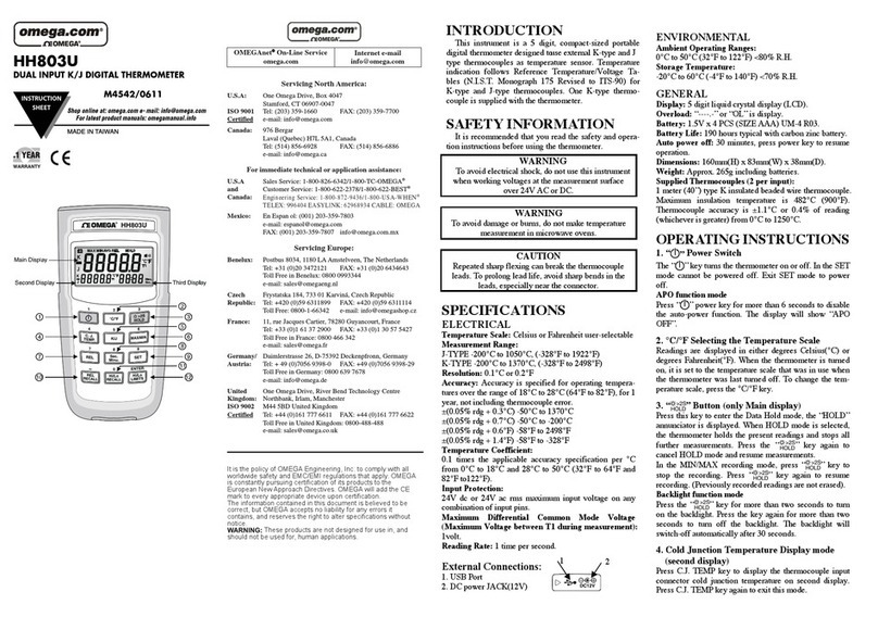 Omega HH803U User manual