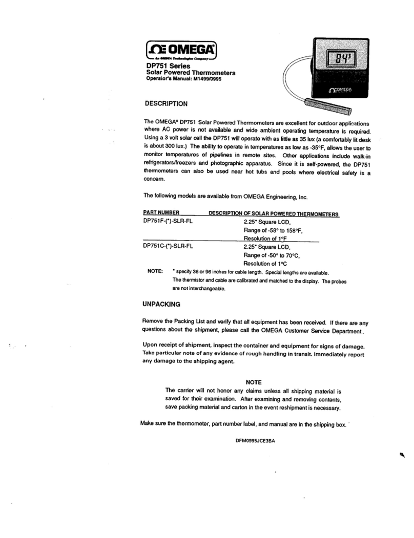 Omega DP751 Series User manual
