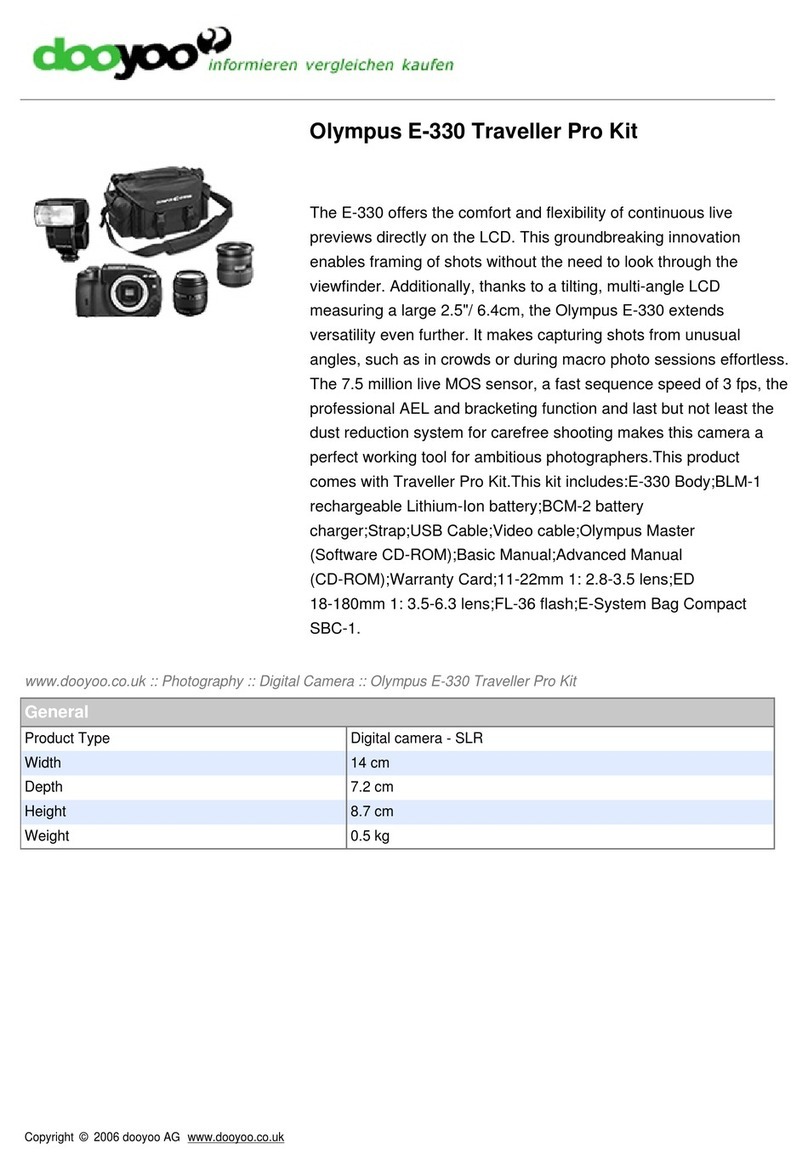Olympus EVOLT E-330 Specification sheet