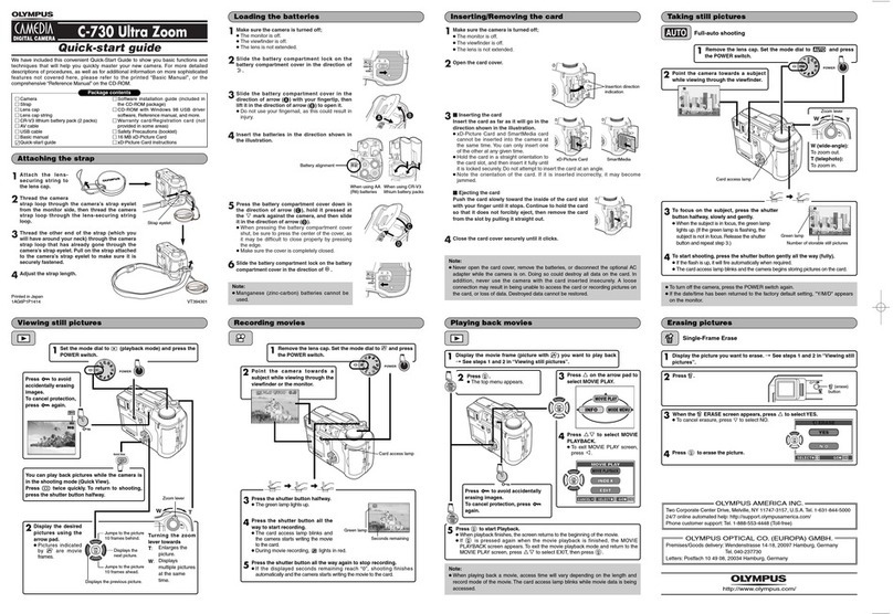 Olympus CAMEDIA C-730 Ultra Zoom User manual