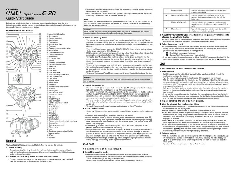 Olympus E-20 - Dual Monaural Earphones User manual